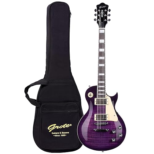 GROTE Guitar Solid Body Electric Guitar with Gigbag LPYS-006 (Purple)
