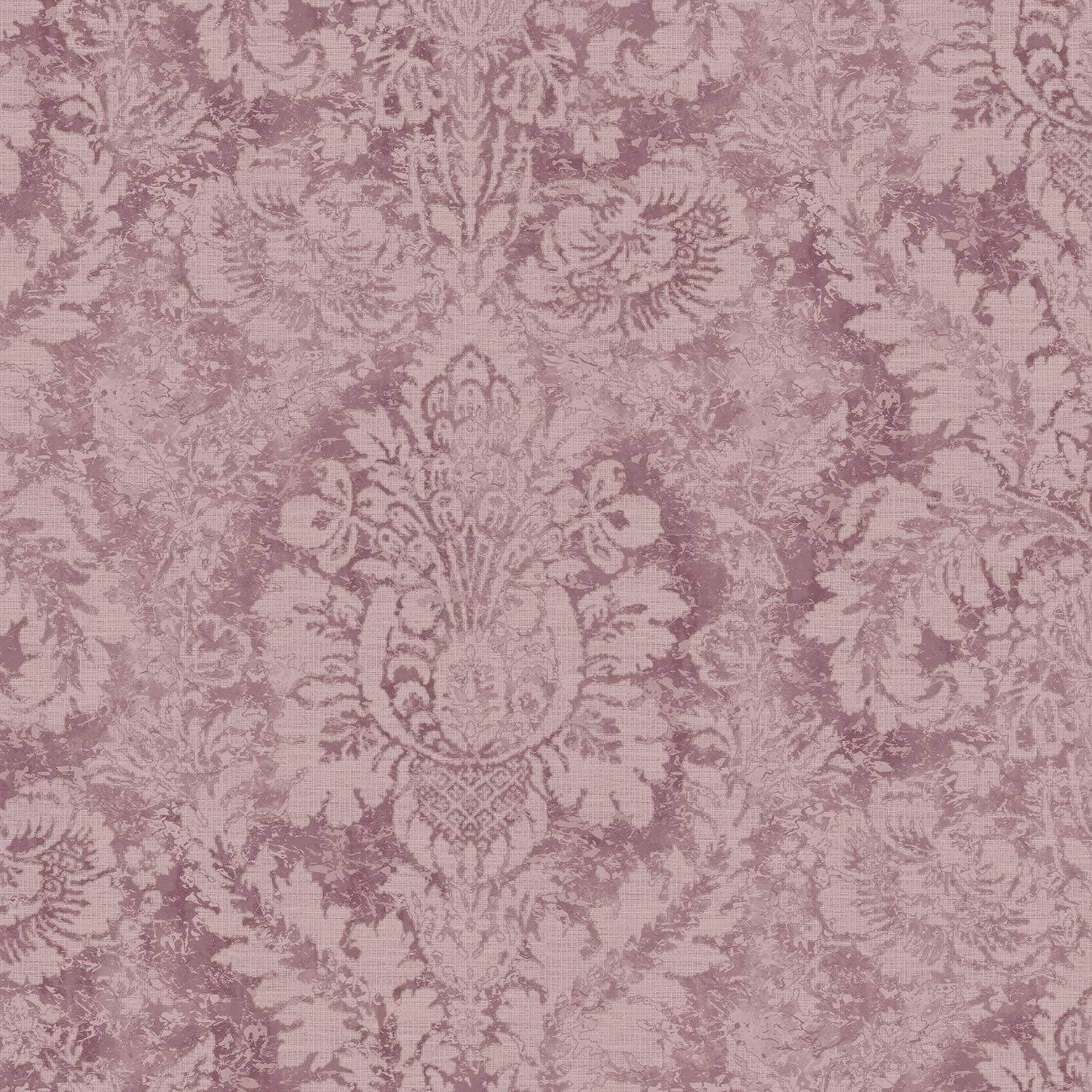 Valentine Damask Wallpaper in Plum & Burgundy