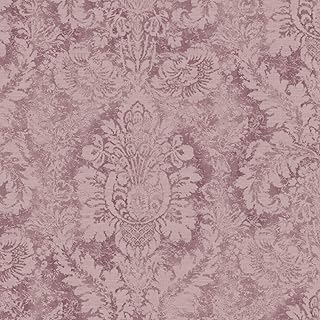 Valentine Damask Wallpaper in Plum & Burgundy