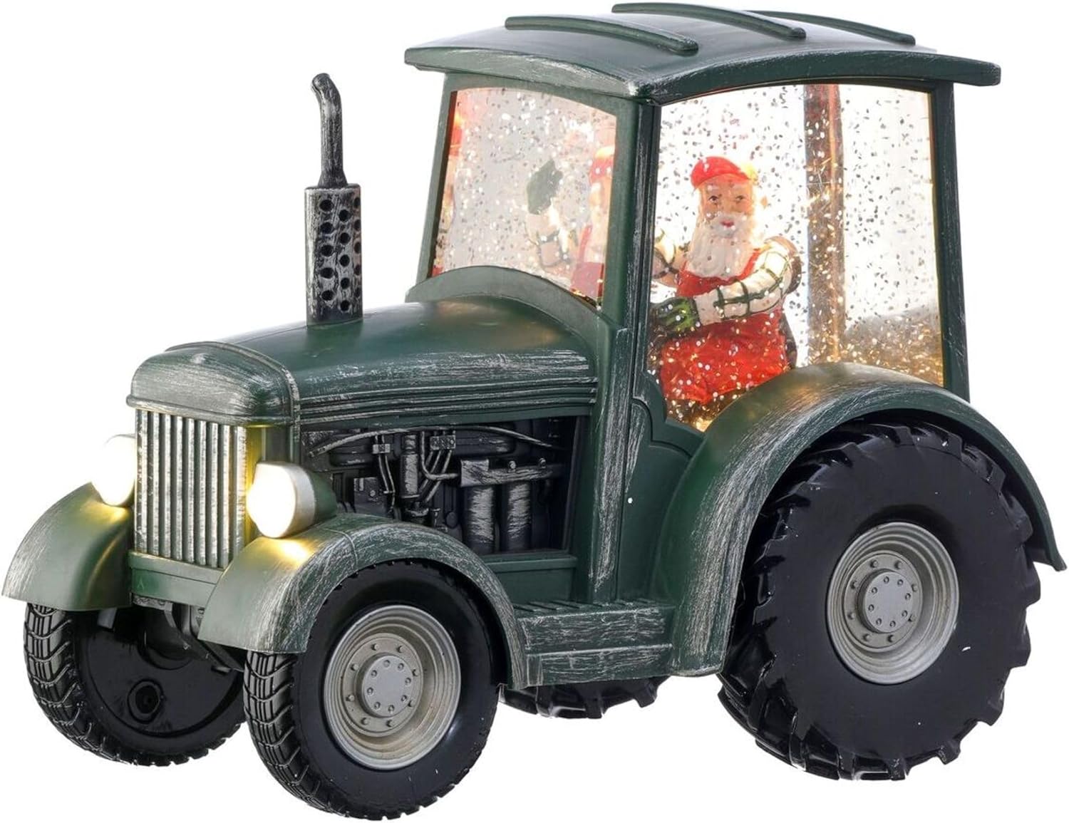 Regency International LED B/o Timer Santa in Tractor Water Globe USB, 9 inch