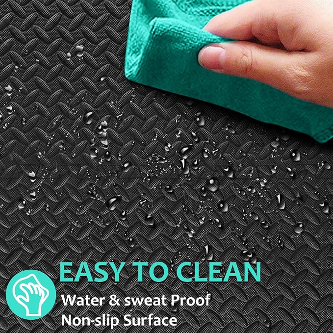 BEAUTYOVO Puzzle Exercise Mat con 12/24/48 Baldosas de Espuma EVA 24'' x 24'' Alfombrillas de Piso Protectoras para Equipos de Gimnasio miniatura 6