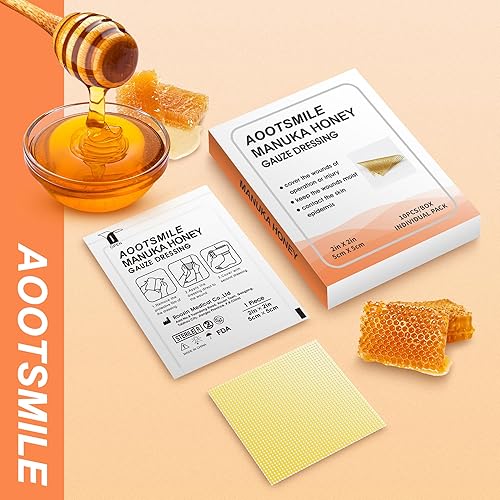 Miniatura 6 de Manuka Honey Wound Care - Apósito de miel para heridas de 2 x 2 pulgadas, parche médico de miel para cuidado de heridas menores, cortes,
