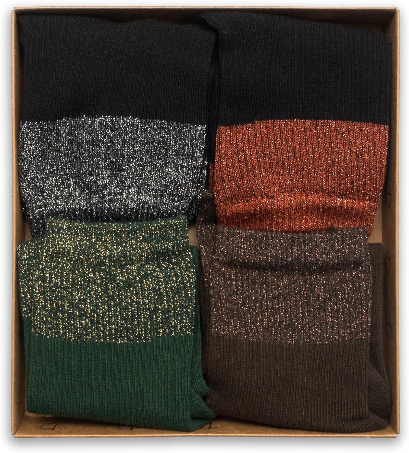 RAFRAY Women's Glitter Socks Quarter Length, Premium Ankle Socks With Gift Box, 4 Pairs, Size US W: 5-9.5 / EU: 36-40 - Image 4