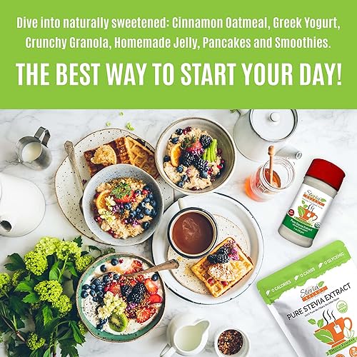 Miniatura 10 de Stevia Select Polvo de stevia orgánica - Edulcorante de stevia a base de plantas sin azúcar certificado USDA  Extracto de stevia puro sin OMG de