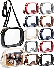 Amylove 12 Pcs Clear Crossbody Bag TPU Transparent Bags with Adjustable Strap for Concerts Sports Women Men