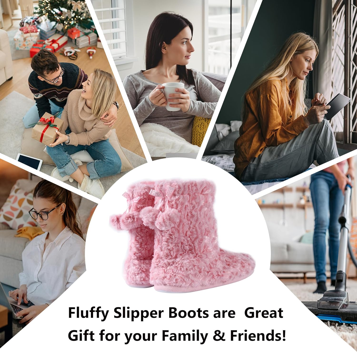 Home Slipper Women's Soft Fleece Plush Warm Indoor House Slipper Boots Shoes - Image 5