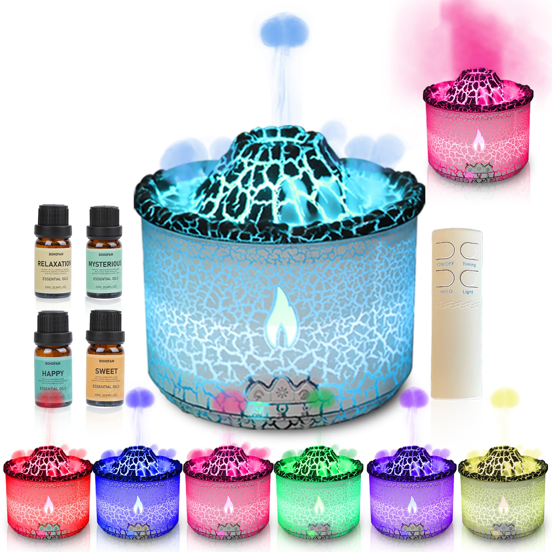 Amazon.com: BOHOFAM Essential Oil Diffuser 360ML,Volcano Diffuser with ...
