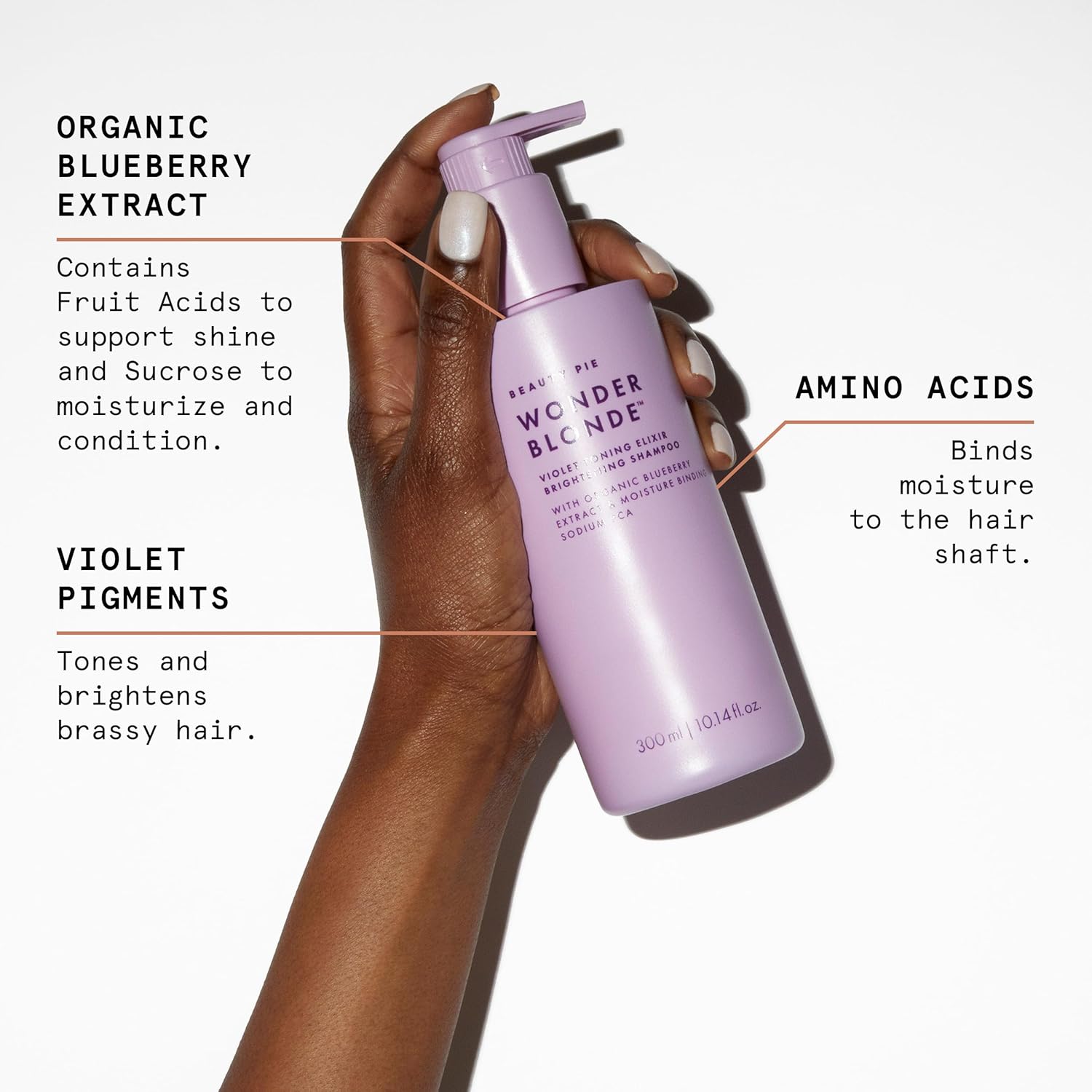 Beauty Pie WonderBlonde Violet Toning Elixir Brightening Shampoo – 10.14 fl oz (300 mL) Purple Shampoo for Blonde & Silver Hair – Anti‑Brass, Hydrating, Shine‑Enhancing Formula