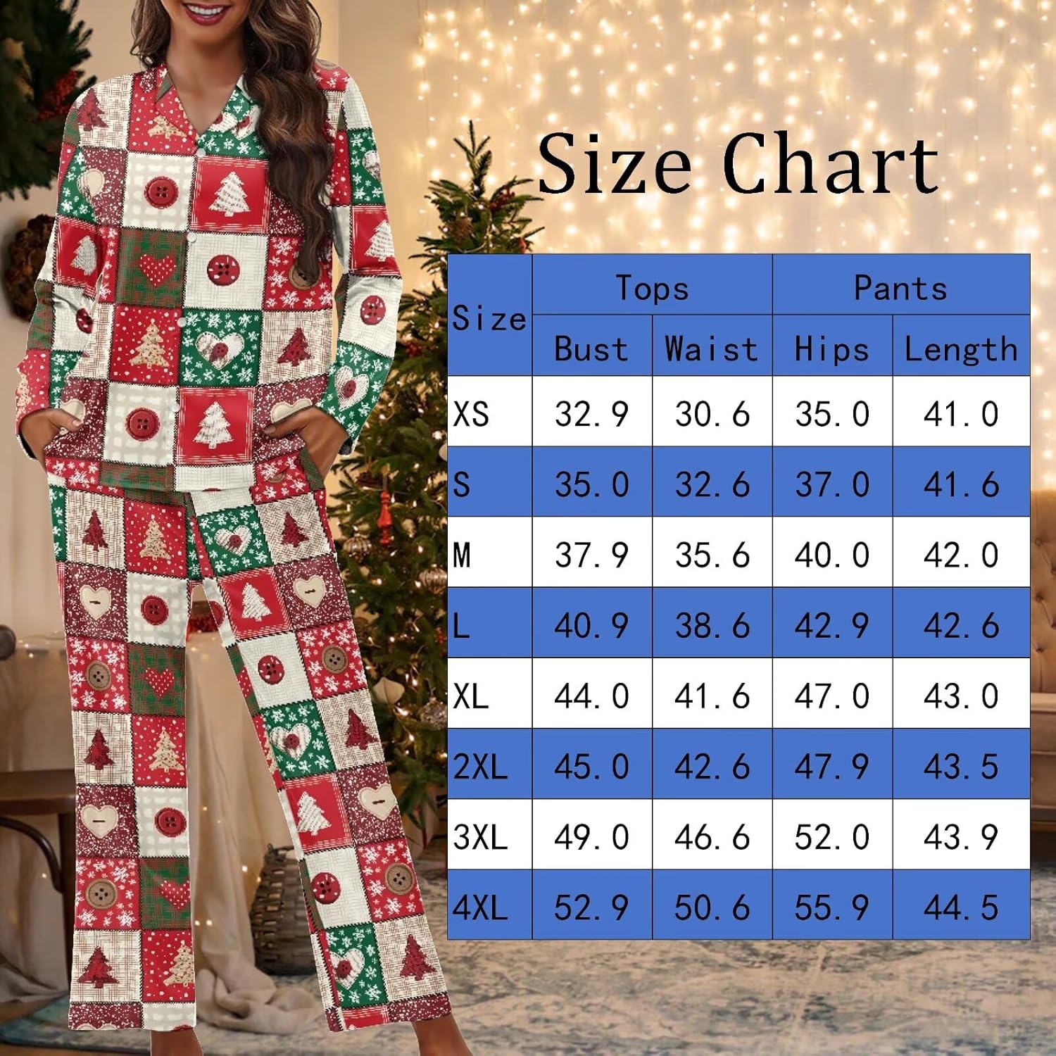 Funnydude Cute Print Pajamas for Women Set Christmas Pajamas Button down Lounge Pjs Soft Sleepwear
