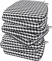 Vista 101 de AAAAAcessories - Cojines para silla en forma de D, 2" de espesor, almohadillas para sillas de comedor con lazos y removibles, cubierta lavable a