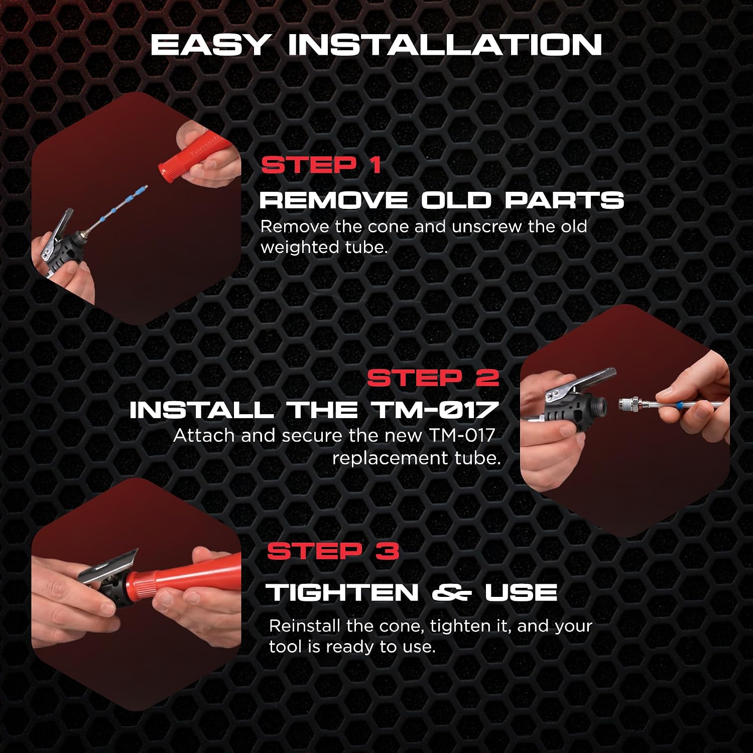 Tornador TM-017 Weighted Tube for Mini Z-007 | Factory Replacement Part | Easy Screw-In Installation | Durable Tube Assembly | Designed for Interior Detailing with the Mini Z-007