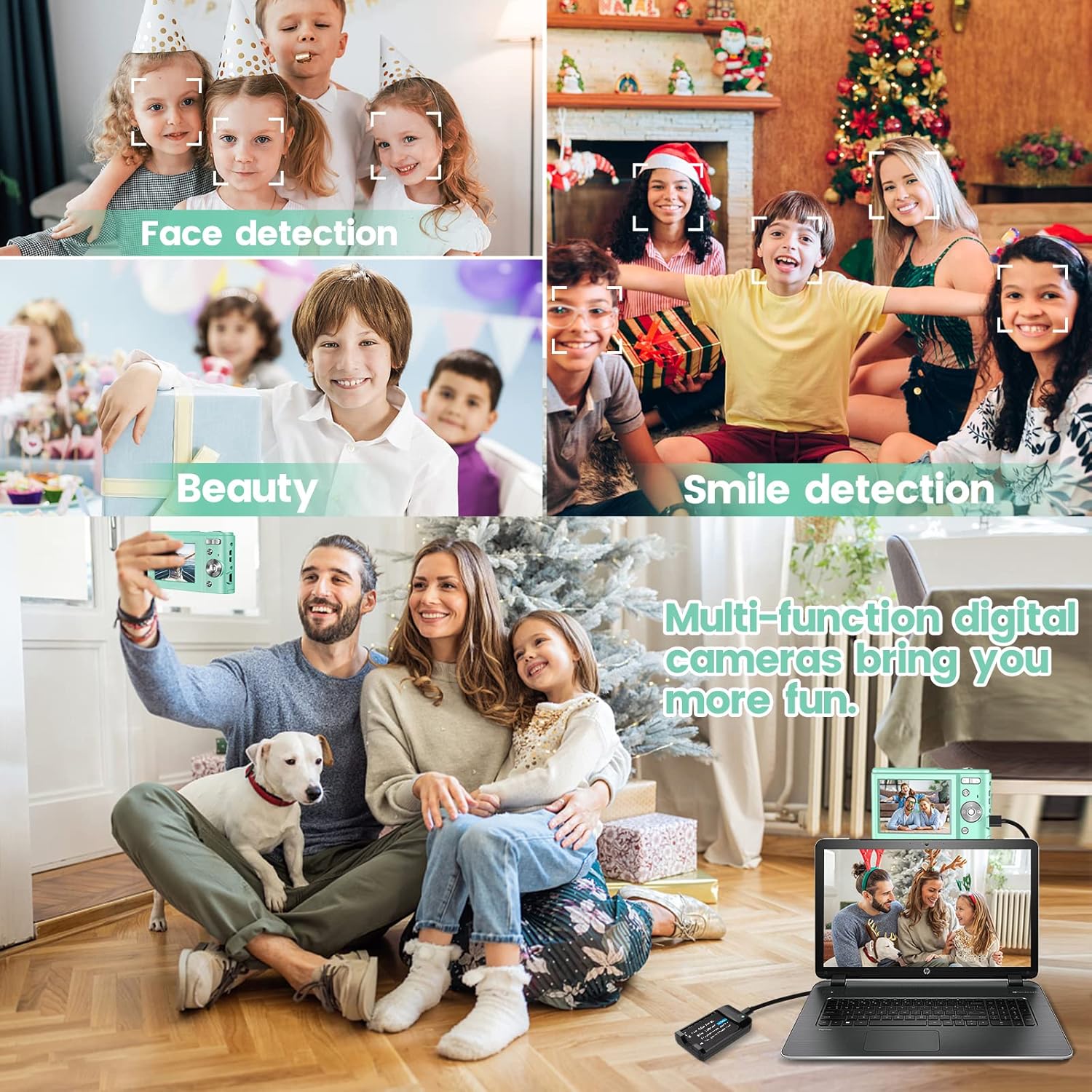 digital camera humidier fhd 1080p 36mp 16x digital zoom mini vlogging video camera with battery charger compact portable cameras point and shoot cam