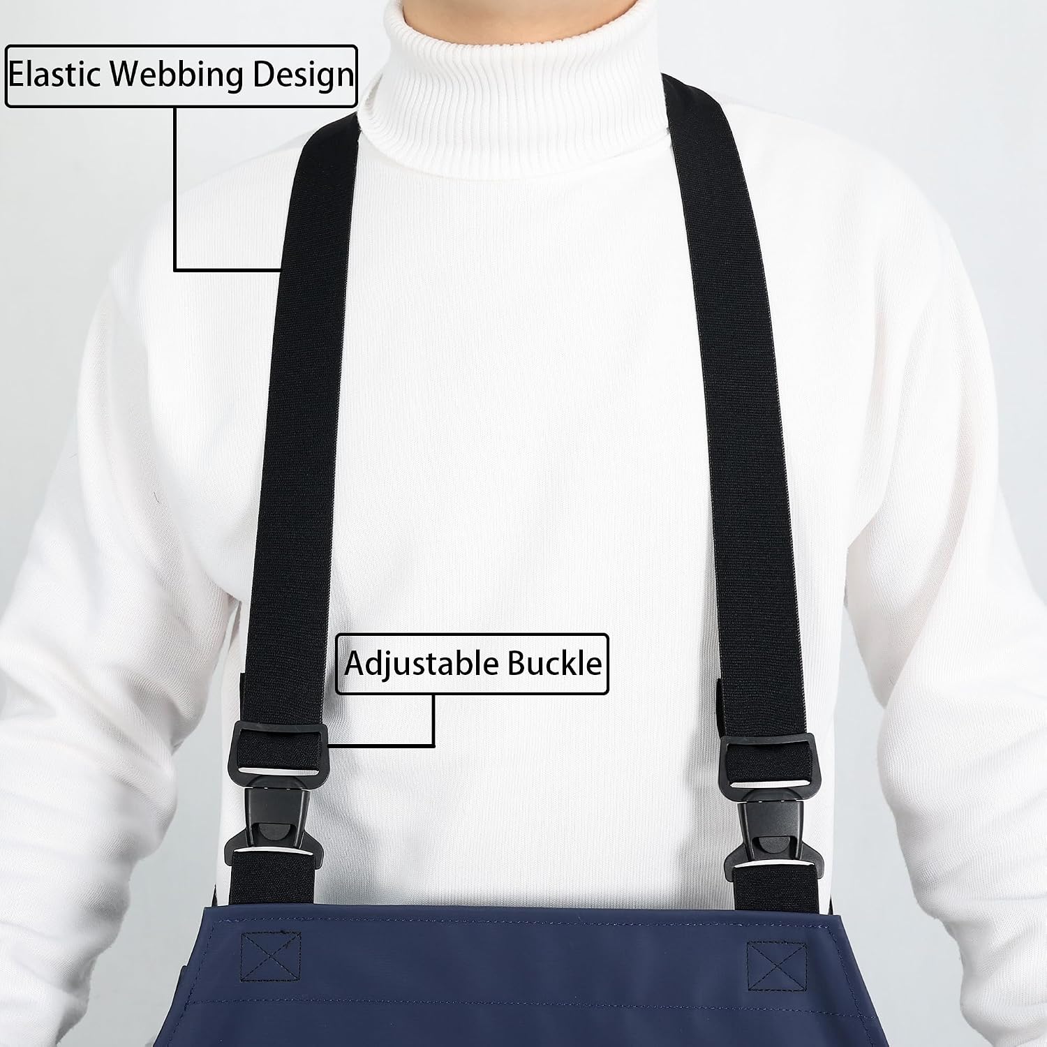 Heavy Duty Waterproof Apron,PVC, Adjustable Cross Strap,Chemical Resistant, for Butchering, Dishwashing, Food Factory