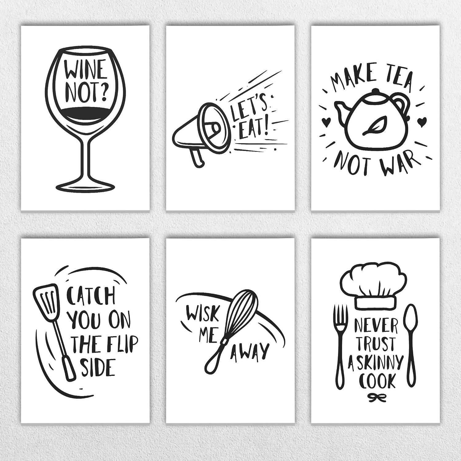 Amazon.com: Funny Kitchen Posters - 6 Posters 8x10 Unframed - Food ...