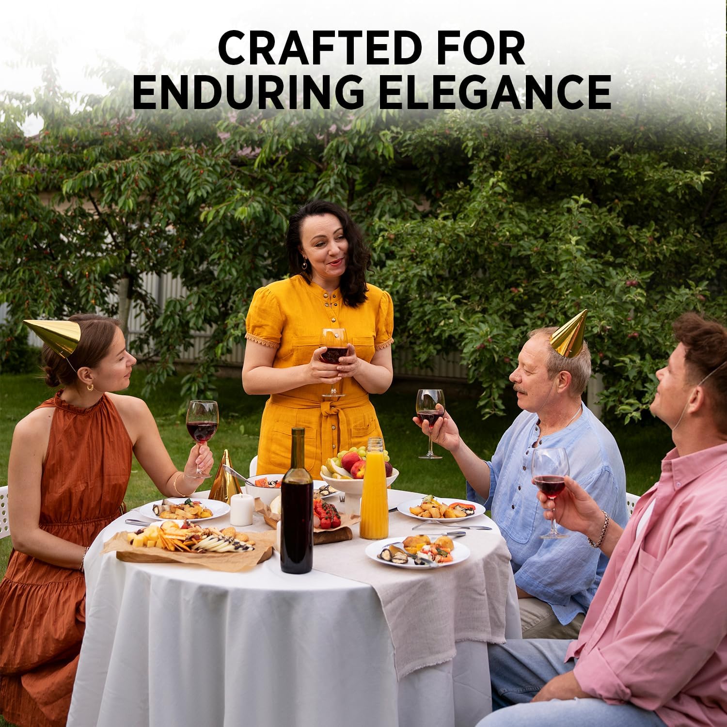 UBICON Premium Cotton Blend Round Tablecloth - Durable, Wrinkle-Resistant, Shape-Retaining - Versatile & Elegant for Any Occasion