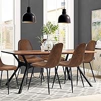 Vista 3 de Homy Casa Juego de 4 Sillas de Comedor, Estilo Moderno de Mediados de Siglo, Sillas Laterales de Comedor Sillas de Acento con Patas de Metal Negro