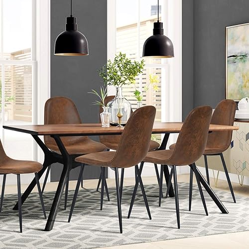 Miniatura 4 de Homy Casa Juego de 2 sillas de comedor de terciopelo, sillas laterales de comedor de estilo moderno de mediados de siglo, sillas decorativas con