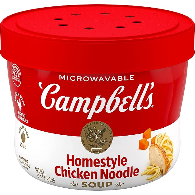 Campbells Homestyle Chicken Noodle Soup Microwavable Bowl 15 4 oz