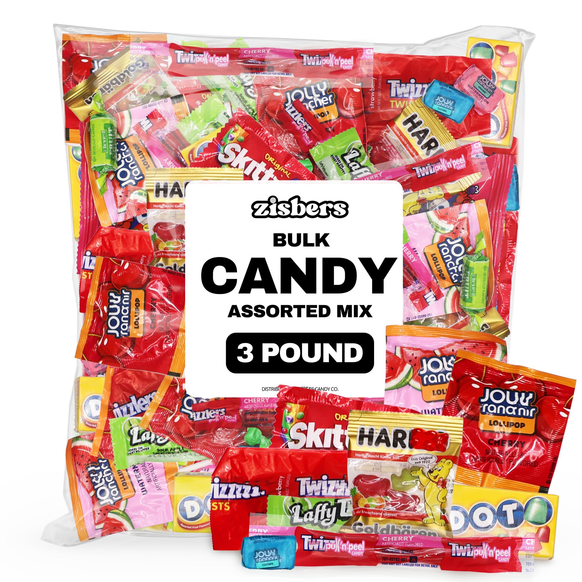 Bulk Assorted Candy Mix Individually Wrapped - 3 lb Candies Variety Pack For Pinara Fillers, Candy Favors, School Snacks & Office Treats