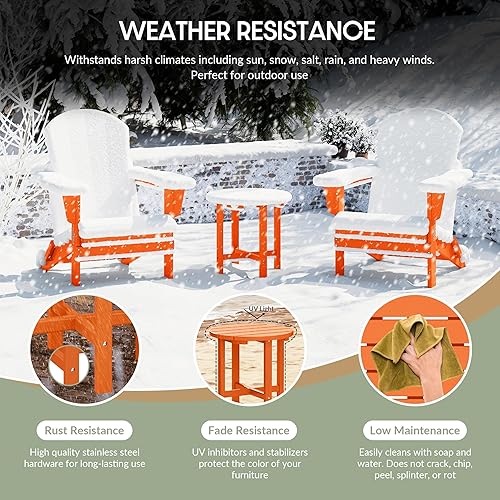 Vista 56 de WestinTrends Dylan Adirondack - Mesa auxiliar redonda para exteriores, color negro