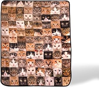 Cat Face Collage Fleece Throw Blanket | 45 x 60 Inches