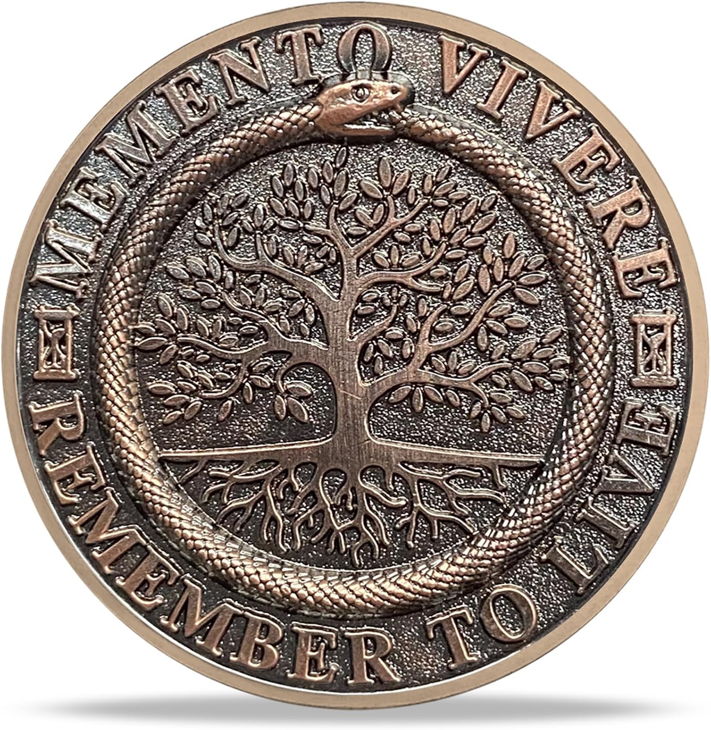 Memento Mori Challenge Coin,Tree of Life Skull Coins,Tempus Fugit | Stoic Reminder Token, EDC Daily, Inspirational Stoicism Gifts for Women Men