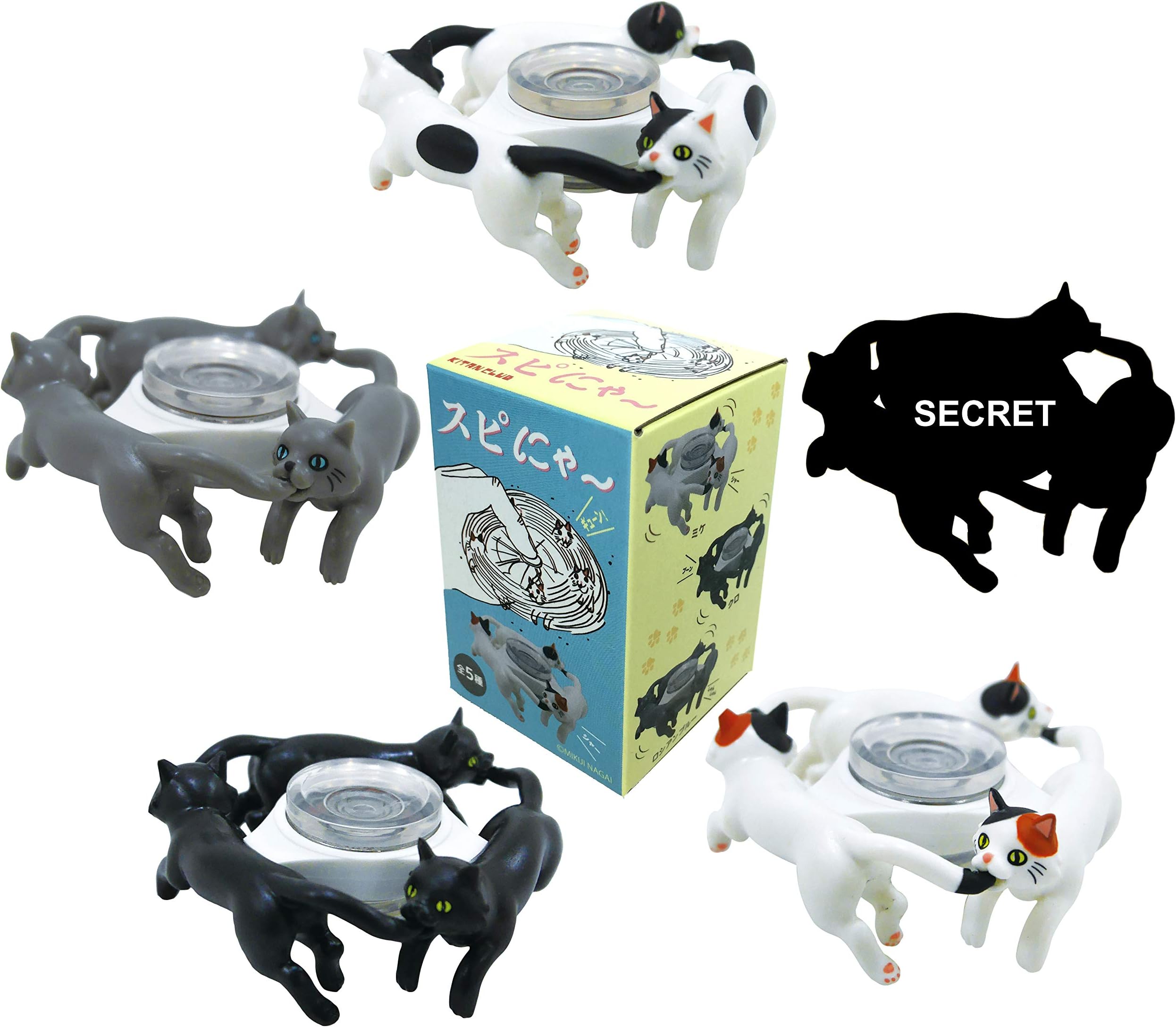 Kitan Club Fidget SpiMeow Plastic Toy - Blind Box Collectable Figurines - Fun, Versatile Decoration - Authentic Japanese Design - Made from Durable Plastic (1pc)