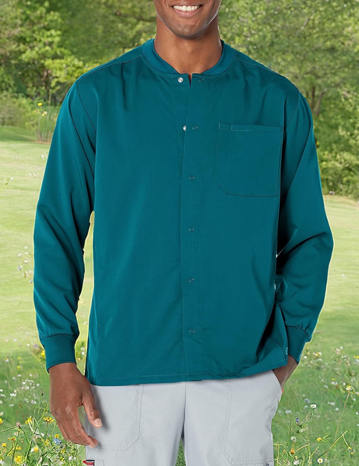 WINK PRO Men's Snap Front Warm-Up Jacket