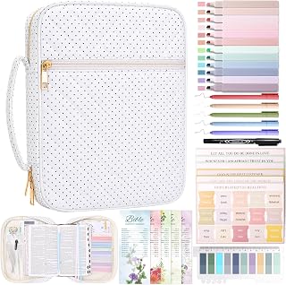 XKDOUS Bible Cover Case for Women Bible Bag Journaling Kit w/Study Supplies