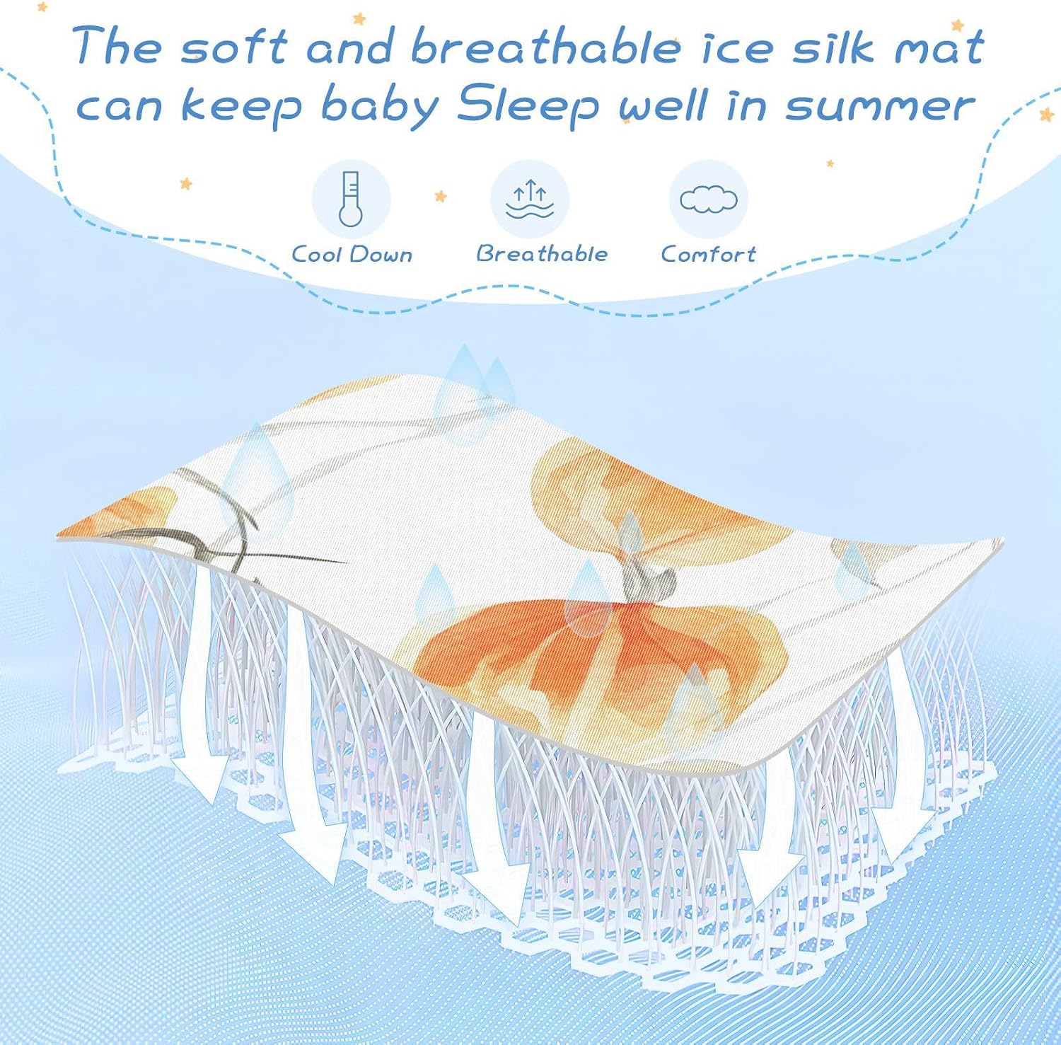 Cooling Baby Toddler Bed Mattress 28" x 52"Breathable Padded Crib for Baby&Toddler Art Cape Gooseberry Fruit White