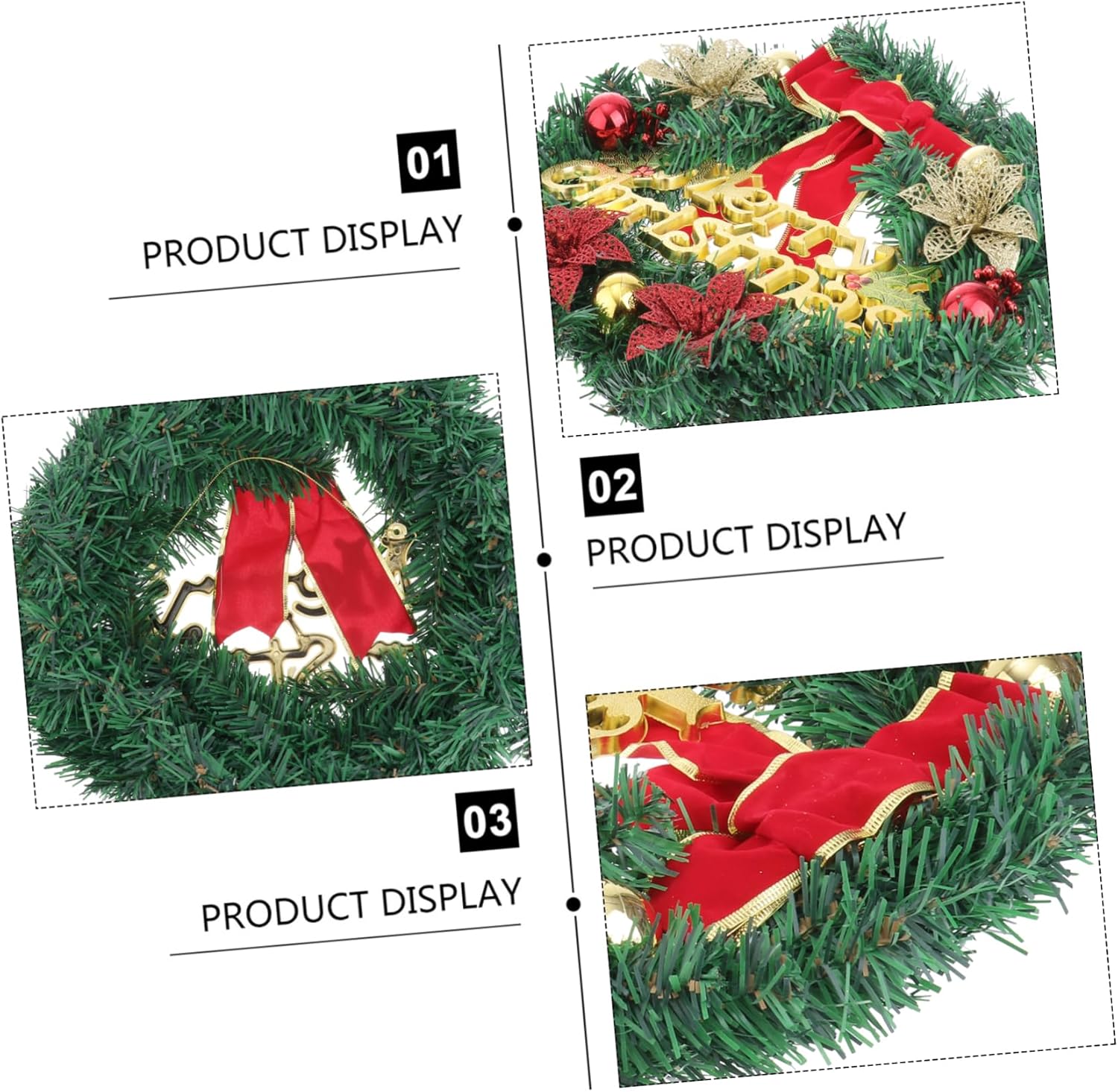 Christmas Wreath Decor Door Hanger for Wreath Christmas Hanging Ornament Christmas Wreath Ornament Floral Garlands for Decor Christmas Garland with Wreath Door Hanging Window