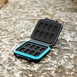 JJC 16 Slots Portable TF Micro SD Memory Card Case, Water-Resistant and Anti-Shock Carrying Case for 16 MSD/SDHC/SDXC Cards With EVA Foam Interior