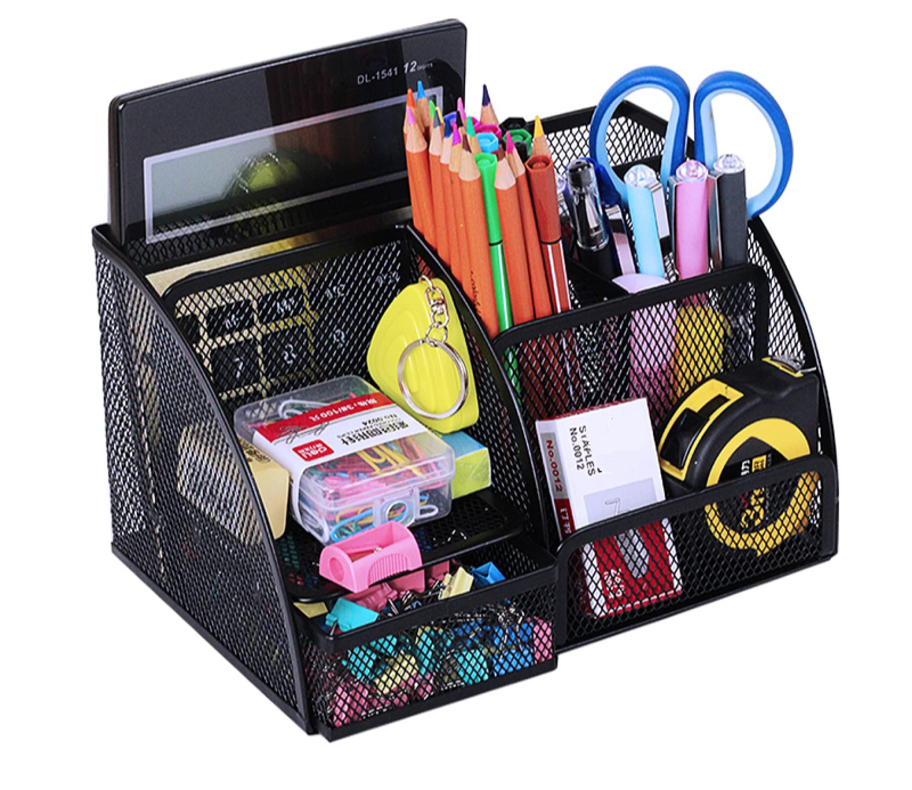 Boîte de rangement porte-stylo noir pour ranger téléphone portable et crayons