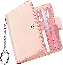 FurArt Bifold Wallet for Women with 9 Slots, RFID Blocking, ID Window, Compact Card Holder Wallet with keychain