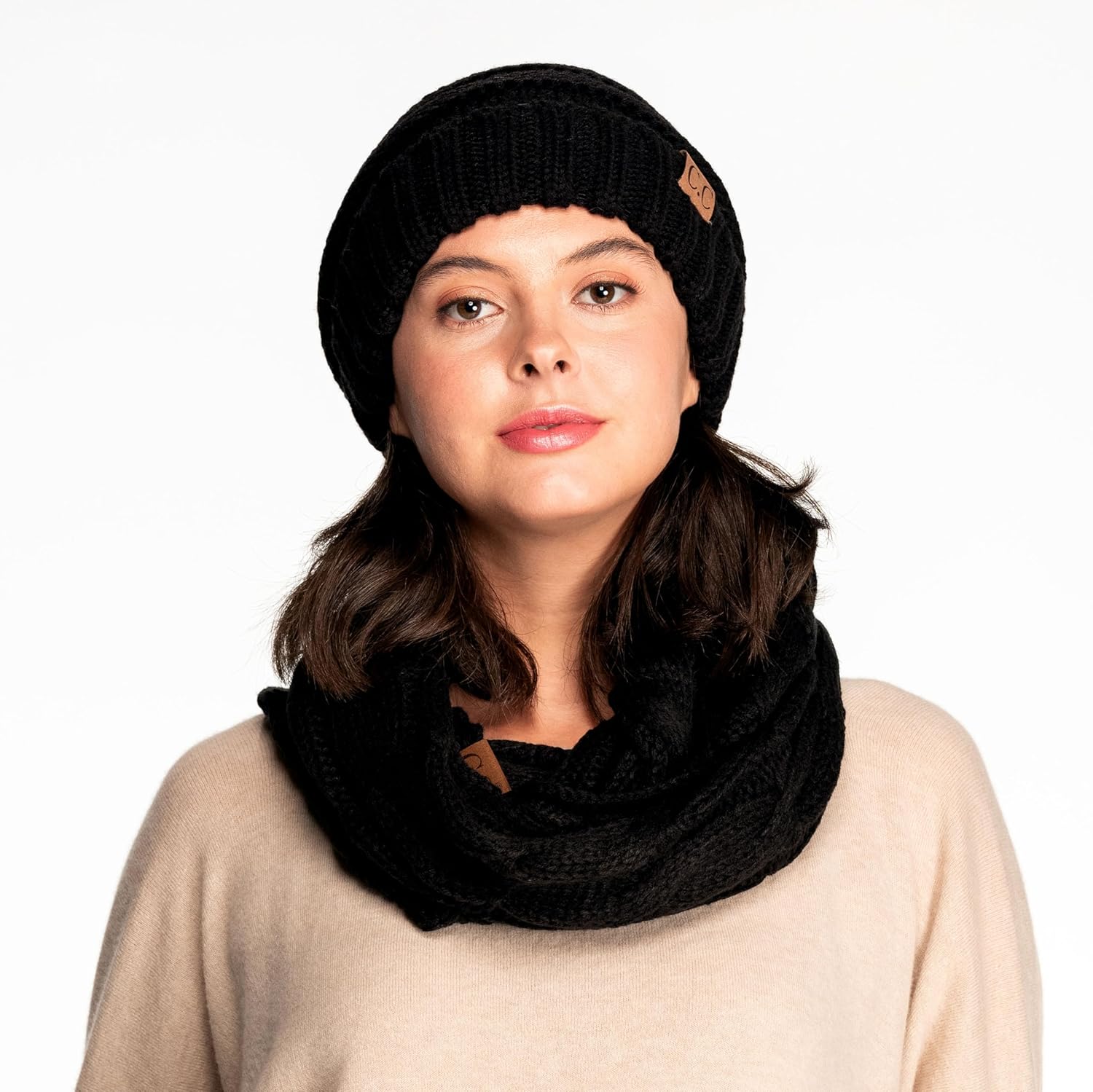 C.C CC Winter Soft Matching Unisex Chunky Knit Cowl Loop Infinity Scarf - Image 5