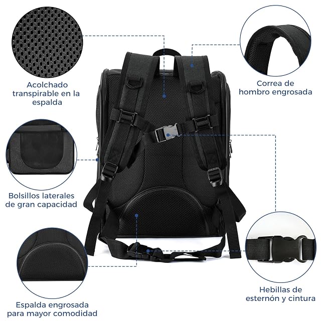 Foto 7 de 7 de APOLLO WALKER Transportín Perro Gato Transpirable Plegable Pet Carrier Desmontable Bolso de Hombro Acolchado…