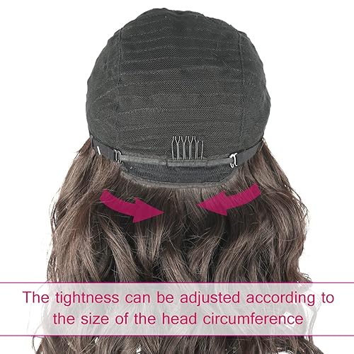 Miniatura 7 de Matthia Peluca rizada con flequillo peluca marrón oscuro para mujeres negras pelucas sintéticas de 24 pulgadas de largo rizadas pelo rizado y lanudo