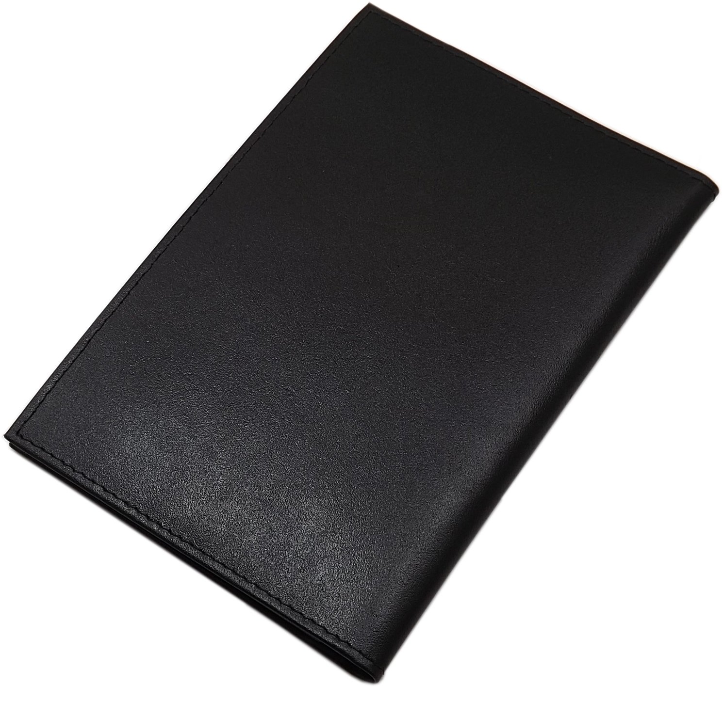 myledershop Echt Leder Ausweismappe 2 Fächer in Vegetabil Gegerbtem Rinderleder MJ-Design-Germany in Schwarz