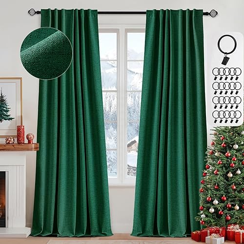 Miniatura 21 de MIULEE Cortinas 100% opacas de 84 pulgadas de largo, cortinas de lino para dormitorio, sala de estar, tratamiento de ventana, aislamiento térmico,