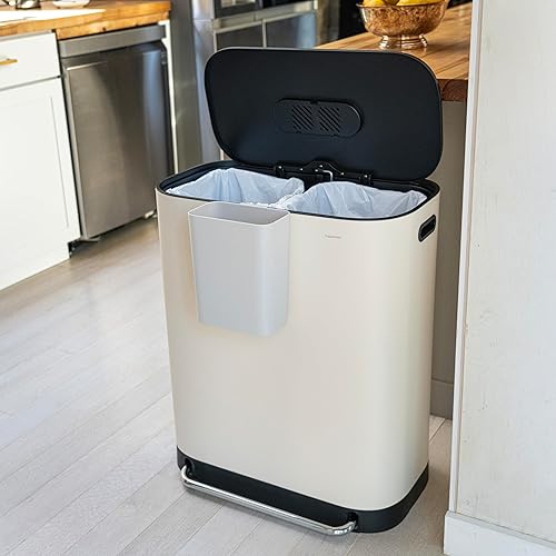 Miniatura 3 de happimess HPM1014D Beni - Papelera de cocina de reciclaje de 16 galones con doble cubo, para el hogar, dormitorio, baño, sala de estar, habitación