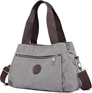 Hobo Handbags Canvas Crossbody Bags for Women, Multi Compartment Tote Purse Medium Satchel | multi compartments