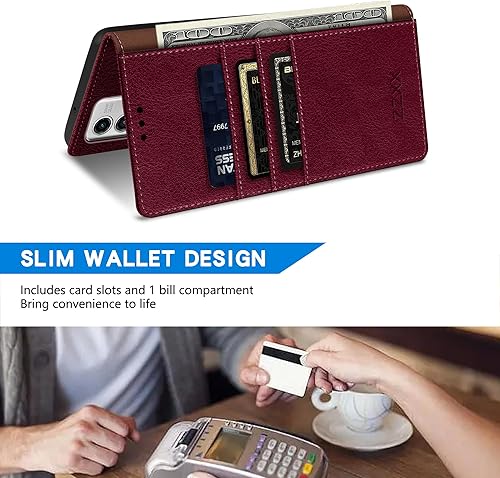 Miniatura 4 de ZZXX Funda tipo cartera para Motorola Moto G Stylus 5G (2023) con bloqueo RFID, ranura para tarjeta, funda protectora de piel magnética plegable