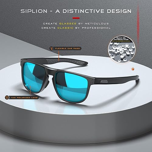 Miniatura 2 de SIPLION Gafas de sol deportivas polarizadas rectangulares para hombres y mujeres, ciclismo, conducción, pesca, protección UV400