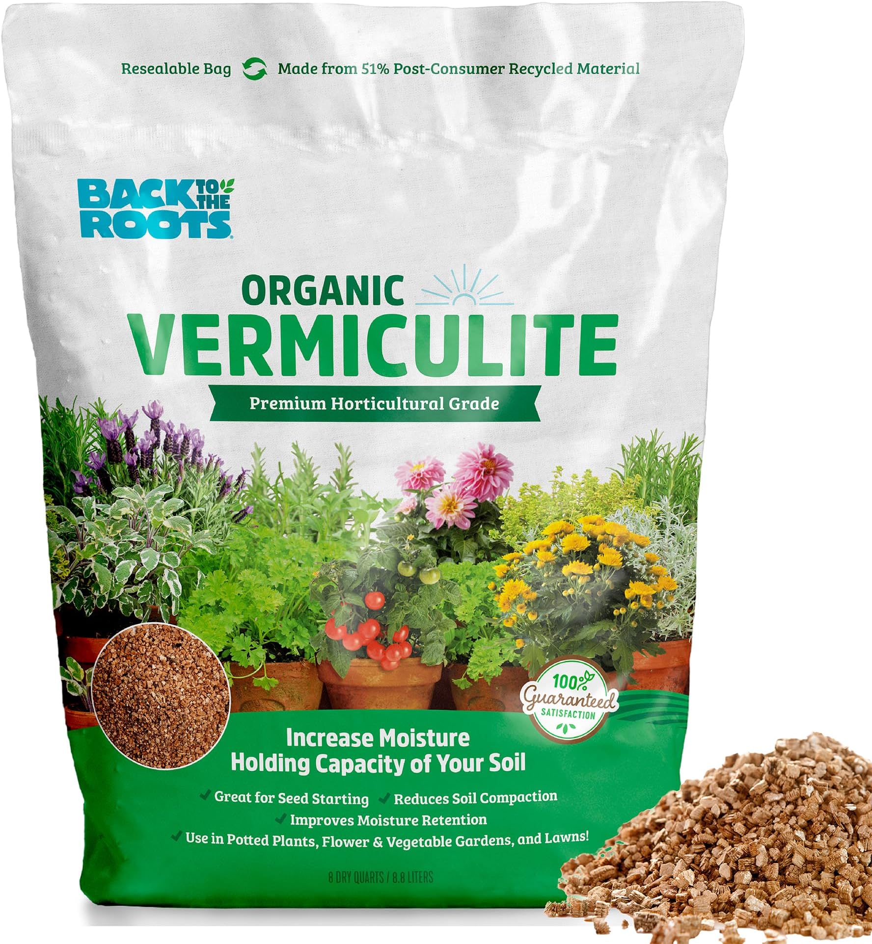 Back to the Roots 100% Organic Vermiculute | Made in The USA | Premium Nutrition for Indoor and Outdoor Plants
