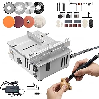 Mini Table Saw for Crafts, Multifunctional Portable Table Saws Adjustable Cutting Angle,Speed,SawDepth; Small Table Saw for Cutting, Grinding, Sanding All-in-one; Tablesaw