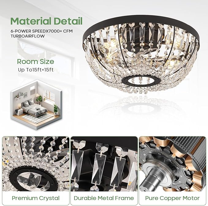 Ventilador de Techo con Luz y Control Remoto 110V miniatura 6