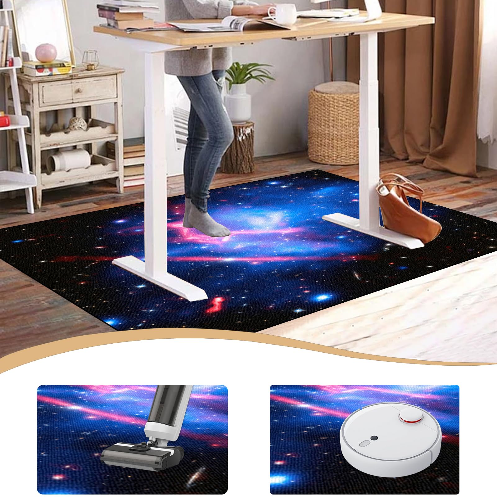 Mata ochronna na twardą podłogę, antypoślizgowa mata na krzesło gamingowe biuro mata podłogowa na wózek inwalidzki mata na krzesło biurowe biuro gracz 160 x 180 cm