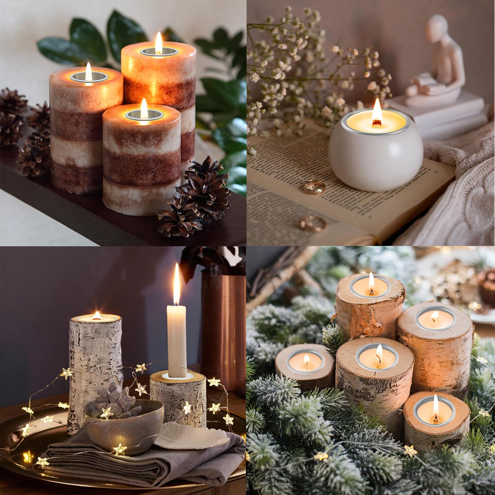 30 portacandele per candele, tealight, candele da tavola e candele per albero – metallo piccolo, argento, inserto per candele, candelabri, candelabri
