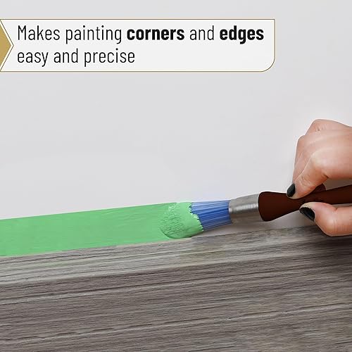 Miniatura 51 de Bates - Brocha de pintura para recortar, 0.75 pulgadas, mango ergonómico antideslizante, cerdas sintéticas, pinceles de corte para pintar, negro