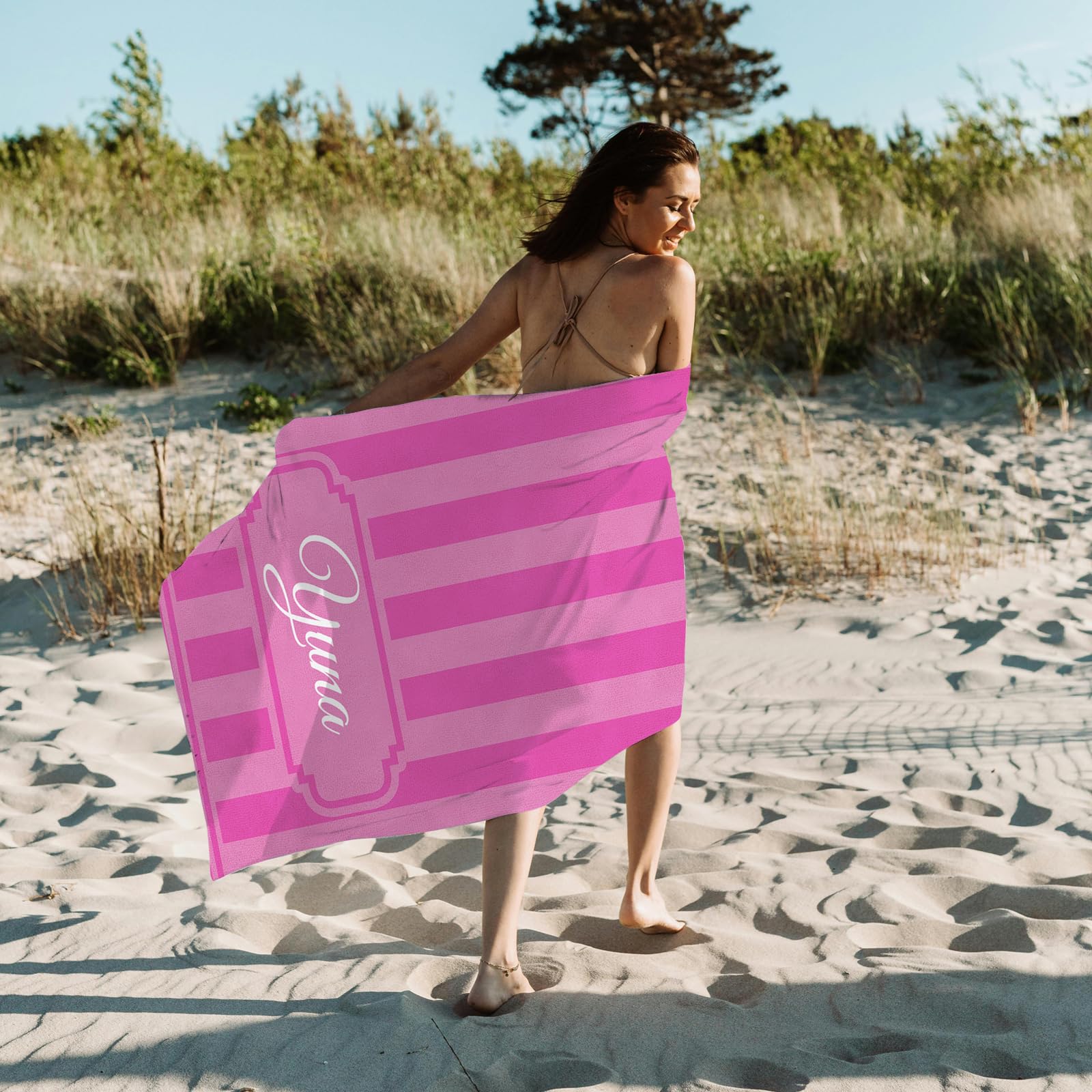 Serviette De Plage Personnalisée Photo - Microfibre Ultra Absorbante, Séchage Rapide, Anti-sable, 3 Tailles, Cadeau Idéal - 8